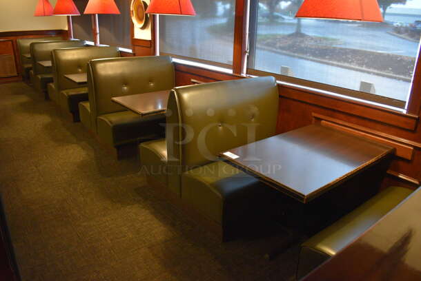 ALL ONE MONEY! Lot of 2 Single Sided Booths, 4 Double Sided Booths and 5 Tables! BUYER MUST REMOVE. PCI Will Not Remove and/or Transport This Item. 44x25x42, 44x48x42, 44x27x30 - Image 1 of 7