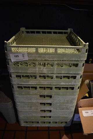 9 Green Poly Dish Caddies. 19.5x19.5x4. 9 Times Your Bid!