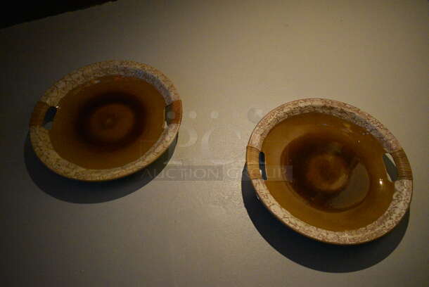 3 Brown and Tan Wall Mount Decorative Plates. 18x18x2. 3 Times Your Bid! - Image 2 of 3