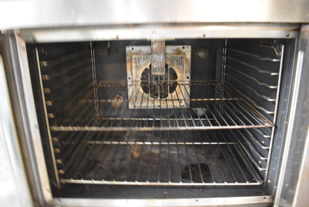 2 FANTASTIC! Vulcan Stainless Steel Commercial Gas Powered Full Size Convection Ovens w/ View Through Doors, Metal Oven Racks and Thermostatic Controls on Commercial Casters. BUYER MUST REMOVE. 40.5x38x69. 2 Times Your Bid! - Image 6 of 8