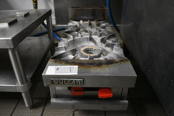 GREAT! Vulcan Stainless Steel Commercial Countertop Gas Powered 2 Burner Range. BUYER MUST REMOVE. 12x30.5x16 - Image 1 of 5