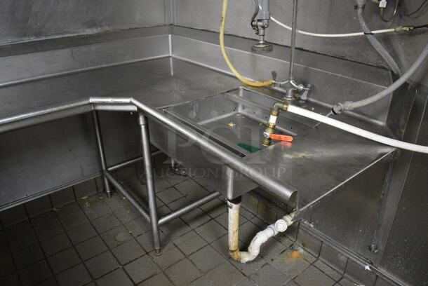 Stainless Steel Commercial Left Side Dirty Side Dishwasher Table w/ Overshelf. BUYER MUST REMOVE. 74x103x59.5. Bay 21x21x5 - Image 2 of 6