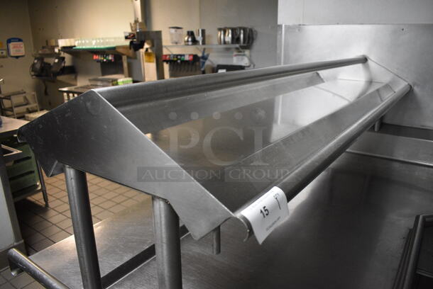 Stainless Steel Commercial Left Side Dirty Side Dishwasher Table w/ Overshelf. BUYER MUST REMOVE. 74x103x59.5. Bay 21x21x5 - Image 3 of 6