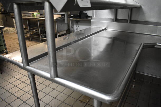 Stainless Steel Commercial Left Side Dirty Side Dishwasher Table w/ Overshelf. BUYER MUST REMOVE. 74x103x59.5. Bay 21x21x5 - Image 4 of 6