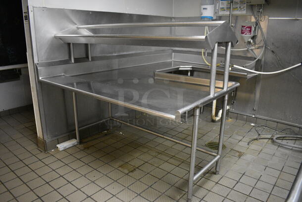 Stainless Steel Commercial Left Side Dirty Side Dishwasher Table w/ Overshelf. BUYER MUST REMOVE. 74x103x59.5. Bay 21x21x5 - Image 5 of 6