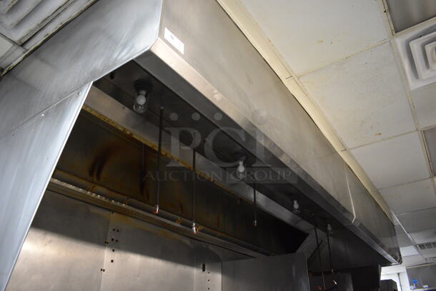 BEAUTIFUL! 17' Kalthoff SELF CONTAINED Stainless Steel Commercial Grease Hood w/ Filter and Lights. BUYER MUST REMOVE. 204x58x24