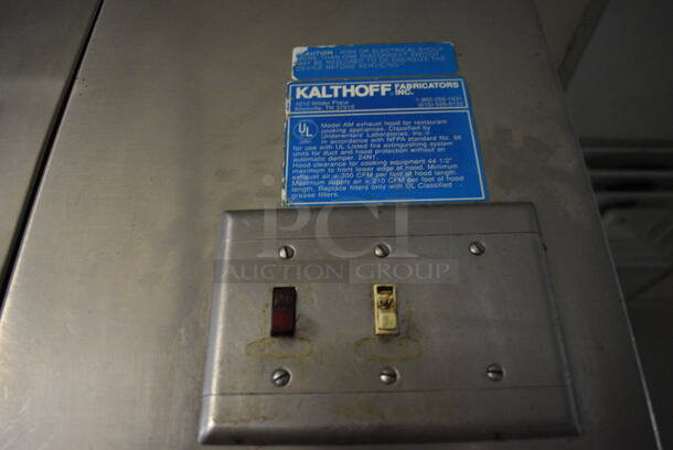 BEAUTIFUL! 17' Kalthoff SELF CONTAINED Stainless Steel Commercial Grease Hood w/ Filter and Lights. BUYER MUST REMOVE. 204x58x24 - Image 7 of 8