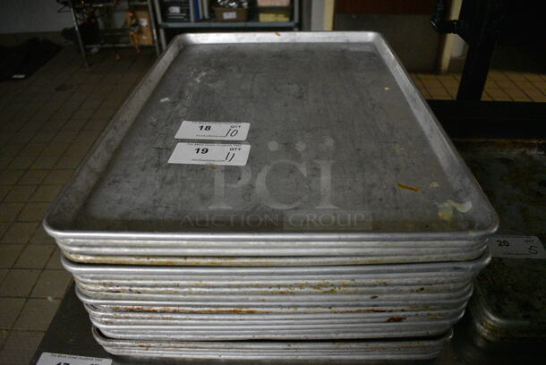 10 Metal Full Size Baking Pans. 18x26x1. 10 Times Your Bid!