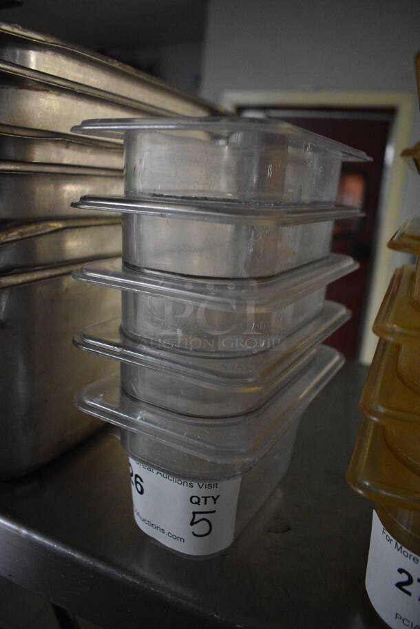5 Clear Poly 1/9 Size Drop In Bins. 1/9x4. 5 Times Your Bid! - Image 2 of 2