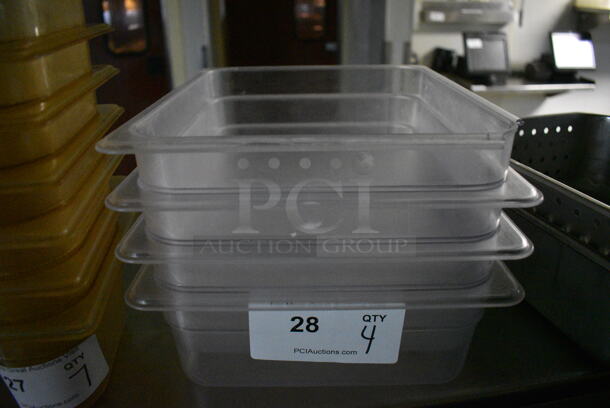 4 Clear Poly 1/2 Size Drop In Bins. 1/2x4. 4 Times Your Bid!