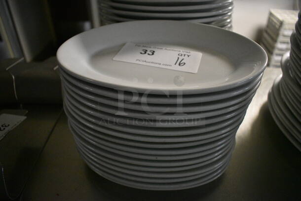 16 White Ceramic Oval Plates. 9.5x7x1.5. 16 Times Your Bid! - Image 1 of 3