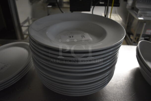14 White Ceramic Pasta Plates. 12x12x2.5. 14 Times Your Bid! - Image 1 of 2