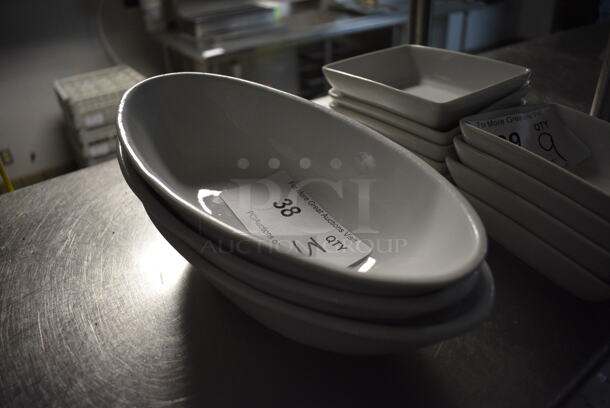 3 White Ceramic Oval Bowls. 11x5.5x2.5. 3 Times Your Bid! - Image 2 of 2