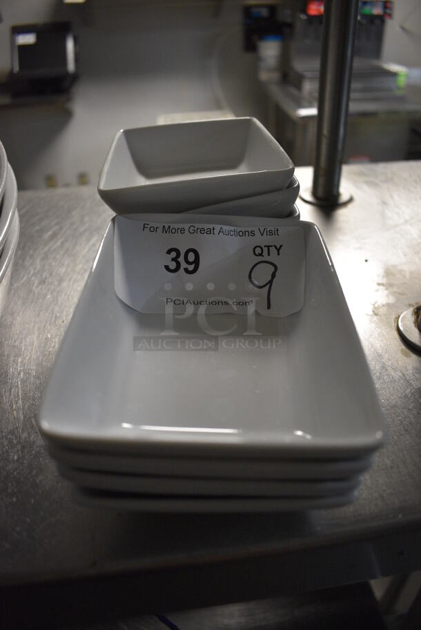9 White Ceramic Bowls. 6x4x1.5. 9 Times Your Bid! - Image 1 of 3