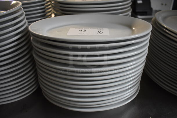 16 White Ceramic Oval Plates. 12x8.5x1.5. 16 Times Your Bid!