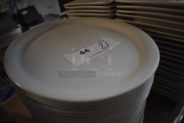 21 White Ceramic Oval Plates. 13x10x1. 21 Times Your Bid! - Image 2 of 2