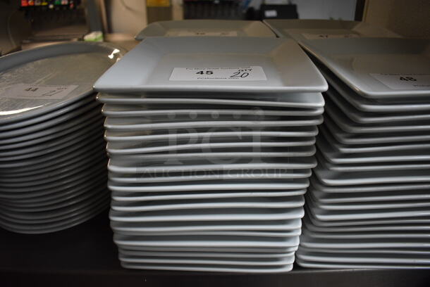 20 White Ceramic Square Plates. 8.5x8.5x1. 20 Times Your Bid!