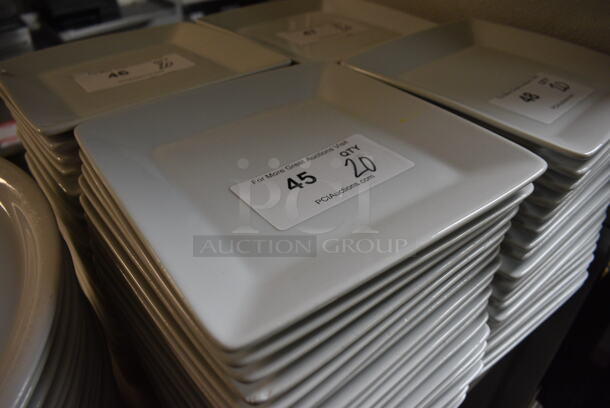 20 White Ceramic Square Plates. 8.5x8.5x1. 20 Times Your Bid! - Image 2 of 3