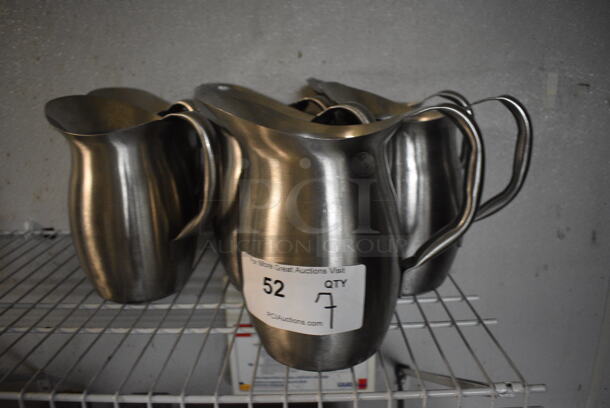 7 Stainless Steel Pitchers. 8.5x5x8.5. 7 Times Your Bid!