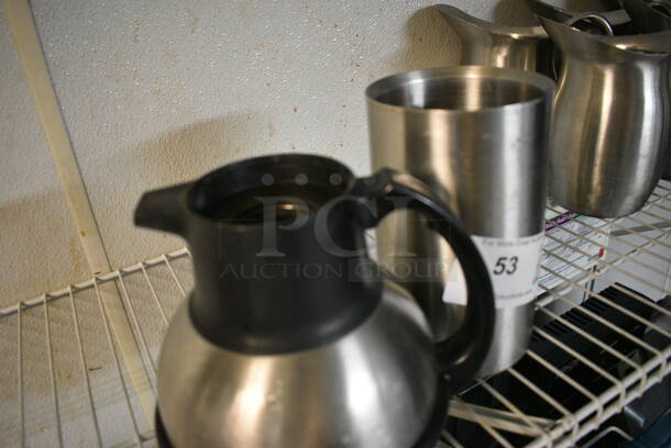 2 Stainless Steel Items; Coffee Urn and Cylindrical Bin. 5x5x8, 7x6x7.5. 2 Times Your Bid! - Image 3 of 3
