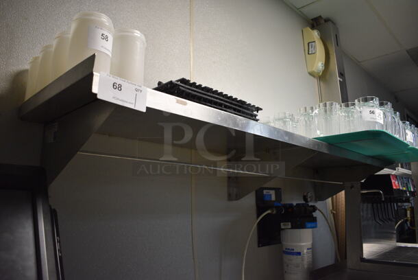 Stainless Steel Commercial Wall Mount Shelf. BUYER MUST REMOVE. 72x18x9 - Image 1 of 2