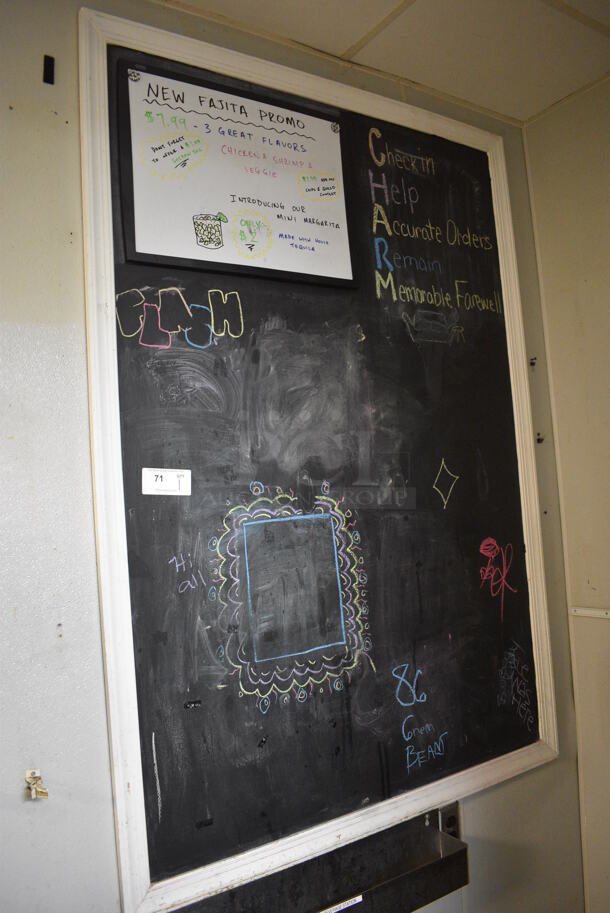 Chalkboard. BUYER MUST REMOVE. 48.5x1x69.5 - Image 1 of 2