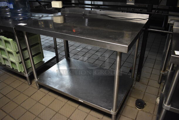 Stainless Steel Commercial Table w/ Undershelf and Backsplash. 48x30x37 - Image 3 of 3