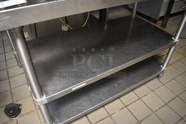 Stainless Steel Commercial Table w/ 2 Undershelves and Backsplash. 48x24x36.5 - Image 3 of 3