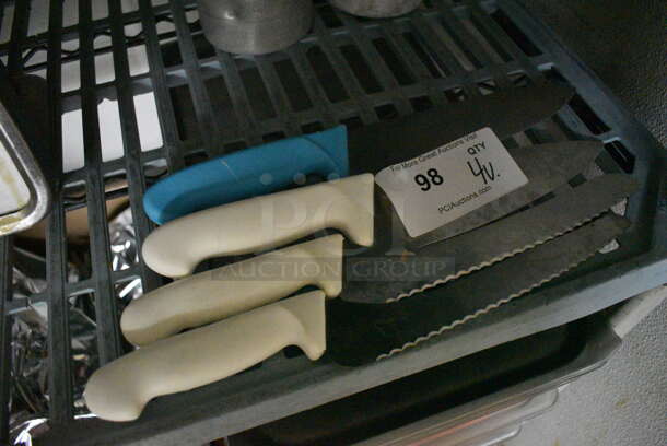 4 Metal Knives. Includes 13". 4 Times Your Bid! - Image 1 of 2