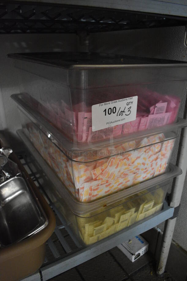 ALL ONE MONEY! Lot of 3 Full Size Drop In Bins w/ Sugar Packets!  - Image 2 of 2