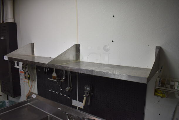 2 Stainless Steel Wall Mount Shelves. BUYER MUST REMOVE. 36x18x10. 2 Times Your Bid! - Image 1 of 3
