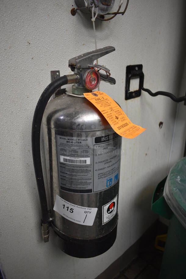 Metal Fire Extinguisher. BUYER MUST REMOVE. 7x8x19 - Image 2 of 2