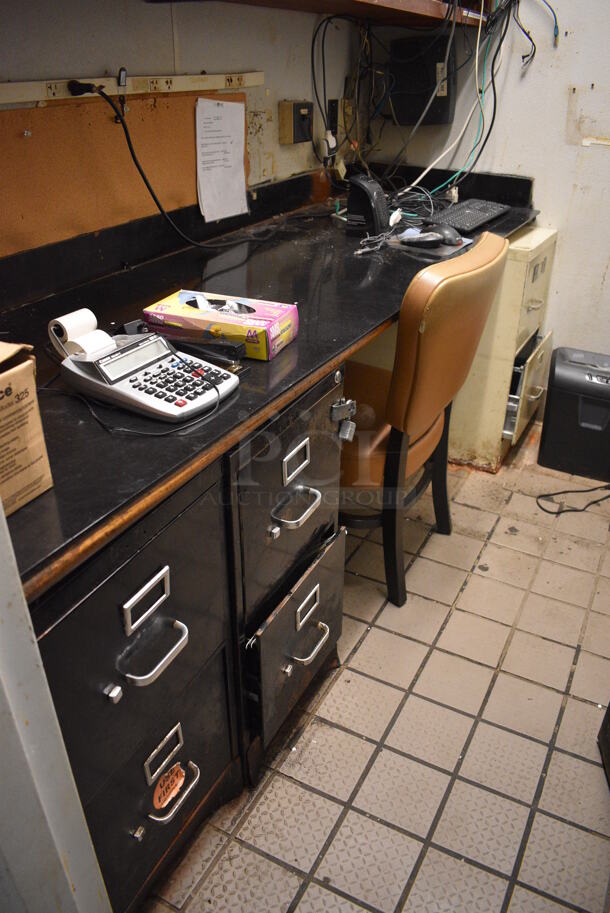 ALL ONE MONEY! ROOM LOT of Contents of Office Including Safe, Filing Cabinets and Chair! Safe Does Not Come w/ Combination. BUYER MUST REMOVE - Image 2 of 7