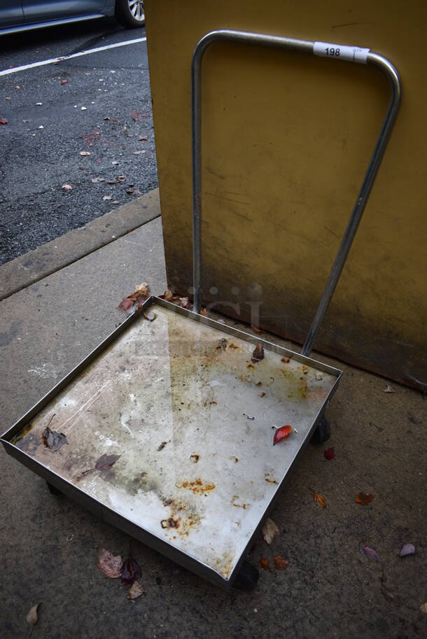 Stainless Steel Commercial Dish Caddy Dolly w/ Push Handle on Commercial Casters. 21x23x32 - Image 2 of 3