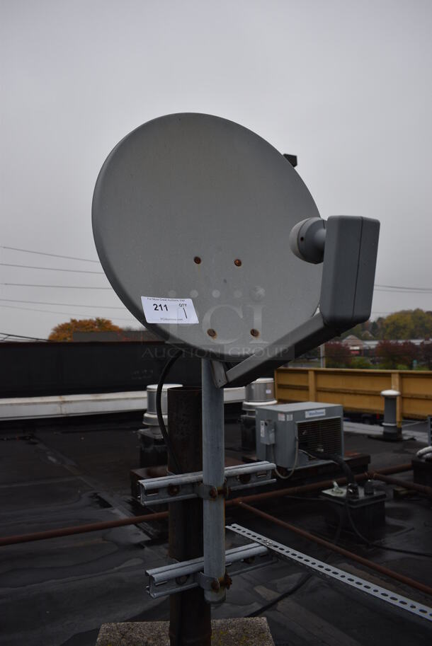 Antenna Dish on Tall Black Mount. BUYER MUST REMOVE. 96x96x82 - Image 6 of 6