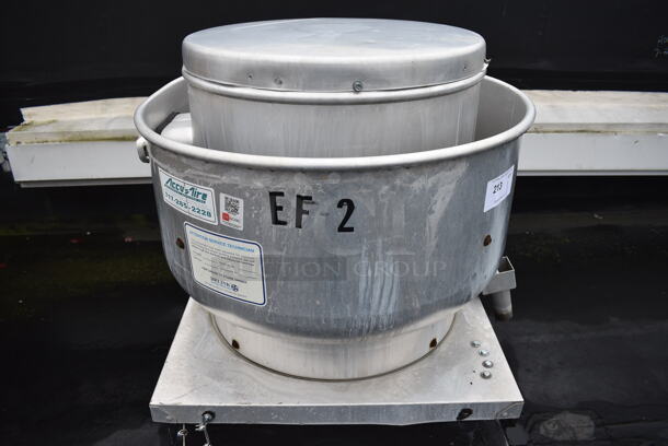 NICE! Greenheck Model CUBE-160HP-5G Metal Commercial Rooftop Mushroom Exhaust Fan. BUYER MUST REMOVE. 30x30x25