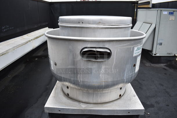 NICE! Greenheck Model CUBE-160HP-5G Metal Commercial Rooftop Mushroom Exhaust Fan. BUYER MUST REMOVE. 30x30x25 - Image 4 of 6