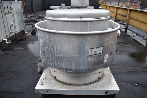 NICE! Greenheck Model CUBE-160HP-5G Metal Commercial Rooftop Mushroom Exhaust Fan. BUYER MUST REMOVE. 30x30x25 - Image 5 of 6