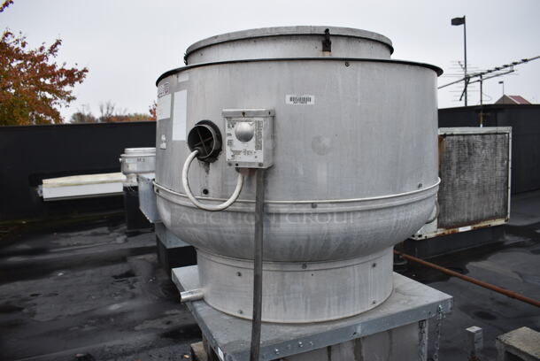 NICE! CaptiveAire Metal Commercial Rooftop Mushroom Exhaust Fan. BUYER MUST REMOVE. 42x42x40 - Image 6 of 6