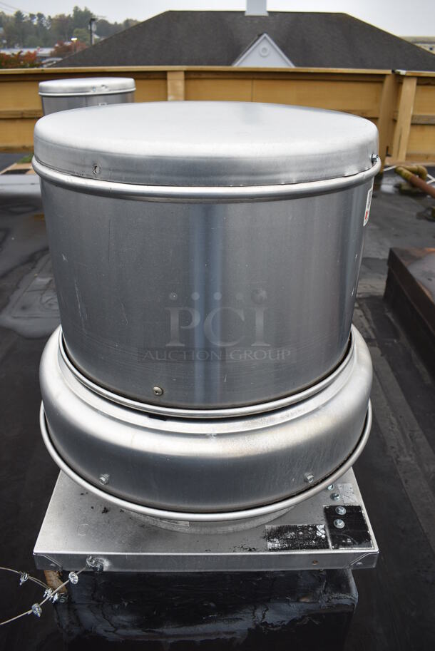NICE! Dayton Model 4YU93 Metal Commercial Rooftop Mushroom Exhaust Fan. BUYER MUST REMOVE. 24x24x27 - Image 1 of 5