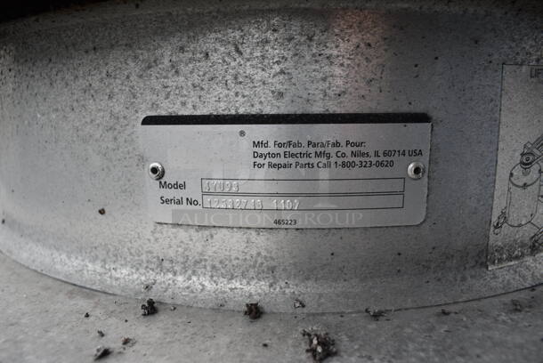 NICE! Dayton Model 4YU93 Metal Commercial Rooftop Mushroom Exhaust Fan. BUYER MUST REMOVE. 24x24x27 - Image 5 of 5