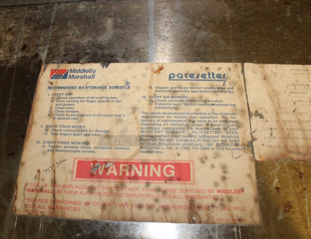 AWESOME! Middleby Marshall Model PS360WB Pacesetter Commercial Stainless Steel Natural Gas Double Conveyor Pizza Oven. 90x34.5x82 Working When Removed! 2X Your Bid! - Image 8 of 10