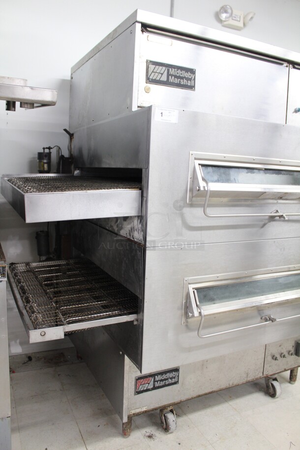 AWESOME! Middleby Marshall Model PS360WB Pacesetter Commercial Stainless Steel Natural Gas Double Conveyor Pizza Oven. 90x34.5x82 Working When Removed! 2X Your Bid! - Image 10 of 10