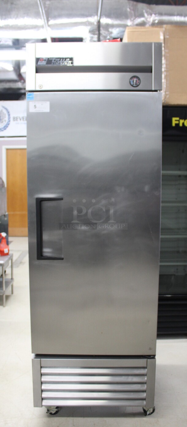 TERRIFIC! True Model T-23F Commercial Stainless Steel Single Door Reach In Freezer On Commercial Casters. 27x30x82. 115V/60Hz. Working When Removed!