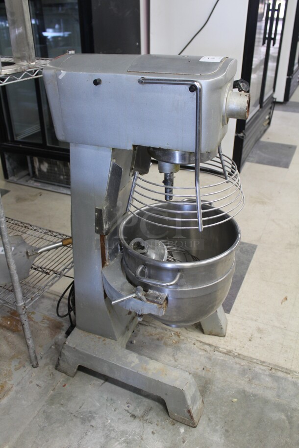 WOAH! Model VFM30B-A Commercial 30qt Planetary Floor Mixer With Safety Cage, Stainless Steel Bowl, And Commercial Whisk Attachment. 21x22x44.5. 110V/60Hz. Working When Removed! - Image 4 of 8
