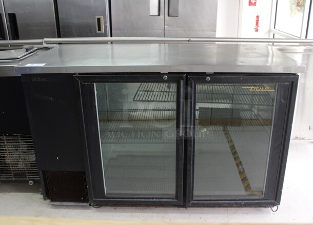 SUPER FIND! True Model TBB-2G Commercial Glass Door Bar Back Refrigerator/Cooler. 39x28x37. 115V/60Hz. Working When Removed! 