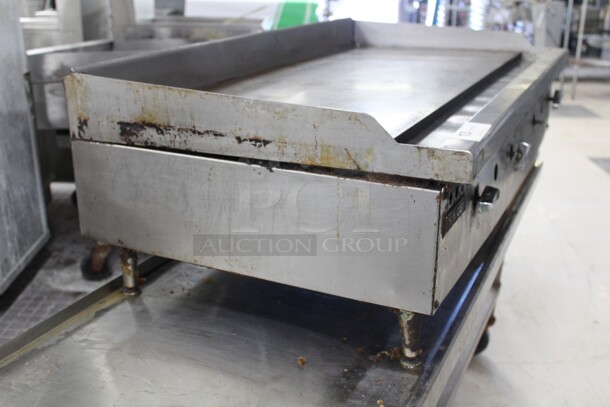 GREAT FIND! Vulcan Commercial Stainless Steel Natural Gas Griddle. 48x27.5x16. Working When Removed!    - Image 7 of 7