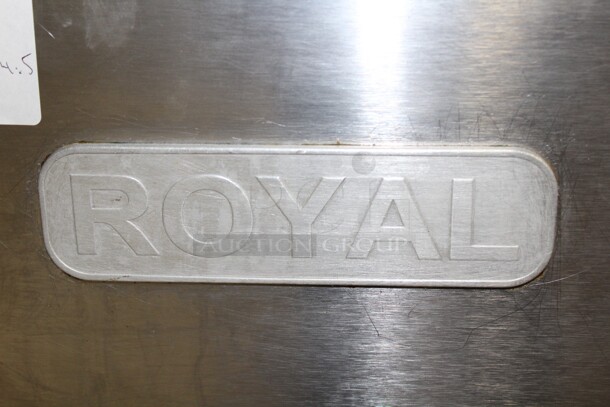 SUPER! Royal Commercial Stainless Steel Natural Gas  Floor Fryer On Commercial Casters With Sidesplash. 15.5x31x44.5. Working When Removed!  - Image 4 of 7