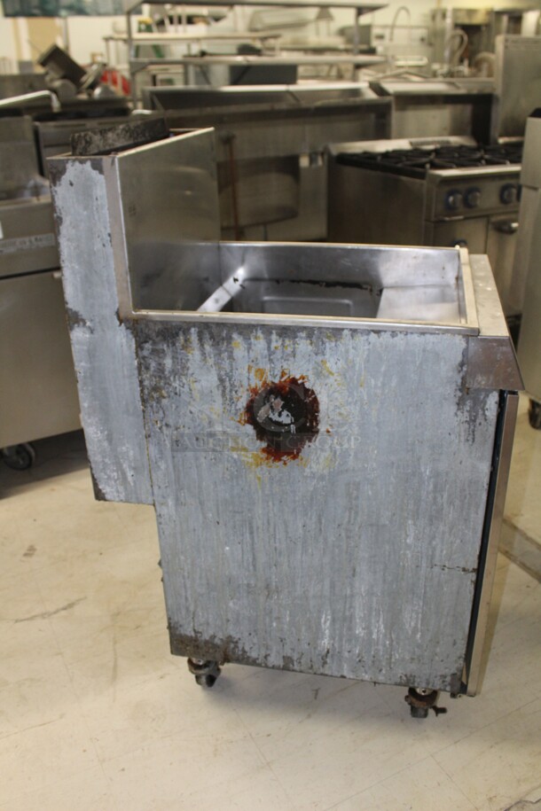 FABULOUS! Vulcan Model EF5 Commercial Stainless Steel Natural Gas 60-70lb Floor Fryer On Commercial Casters. 21x60x46.5. Working When Removed!  - Image 8 of 8