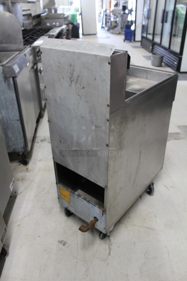 NICE! American Range Model AF 35/50 Commercial Stainless Steel Natural Gas 35-50Lb Floor Fryer On Commercial Casters. 15.5x31x44.5. Working When Removed!  - Image 7 of 8